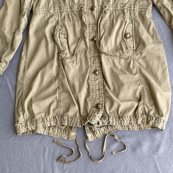 Johnny Was Jacket Women Large Green Embroidered Patchwork Button Up Military - Picture 9 of 16